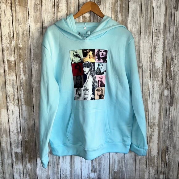 Taylor Swift Tops - Taylor Swift The Eras Tour Blue Sweatshirt Hoodie Like New Large